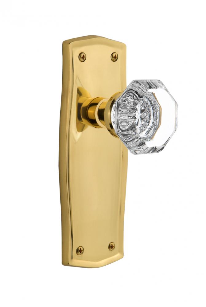Nostalgic Warehouse Prairie Plate Passage Waldorf Door Knob in Unlacquered Brass