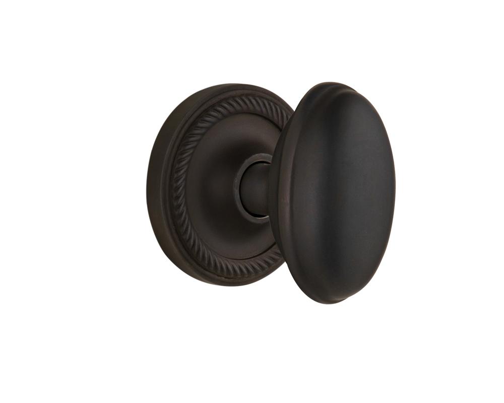 Nostalgic Warehouse Rope Rosette Passage Homestead Door Knob in Oil-Rubbed Bronze