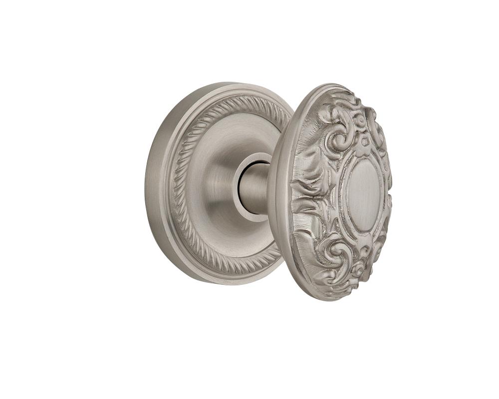 Nostalgic Warehouse Rope Rosette Passage Victorian Door Knob in Satin Nickel