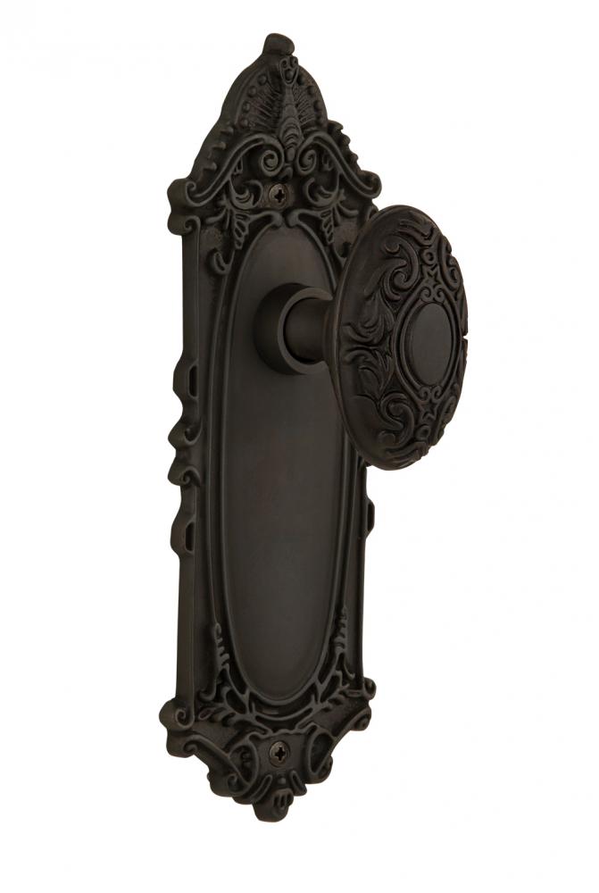 Nostalgic Warehouse Victorian Plate Passage Victorian Door Knob in Oil-Rubbed Bronze