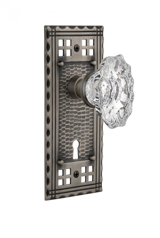 Nostalgic Warehouse Craftsman Plate with Keyhole Passage Chateau Door Knob in Antique Pewter