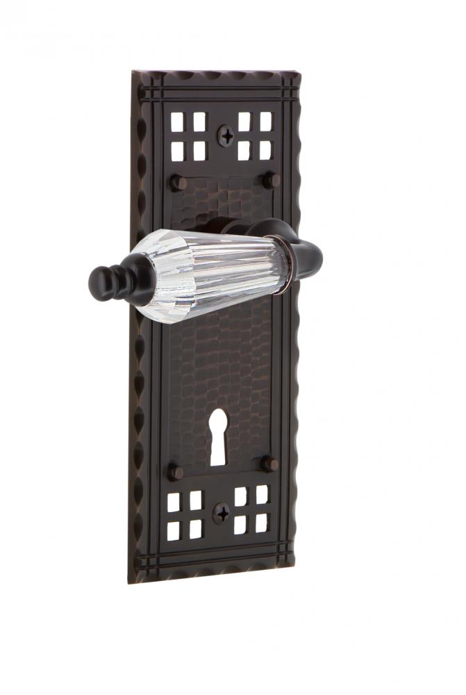 Nostalgic Warehouse Craftsman Plate with Keyhole Passage Parlor Lever in Timeless Bronze