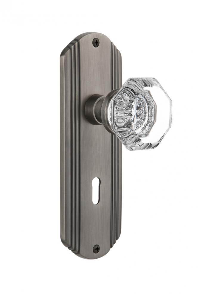 Nostalgic Warehouse Deco Plate with Keyhole Passage Waldorf Door Knob in Antique Pewter