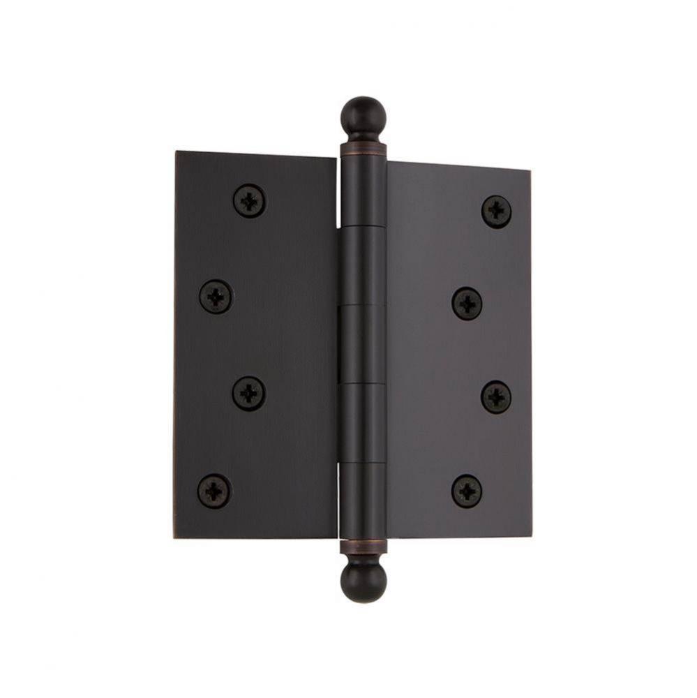 Nostalgic Warehouse 4'' Ball Tip Residential Hinge with Square Corners in Timeless Bronz