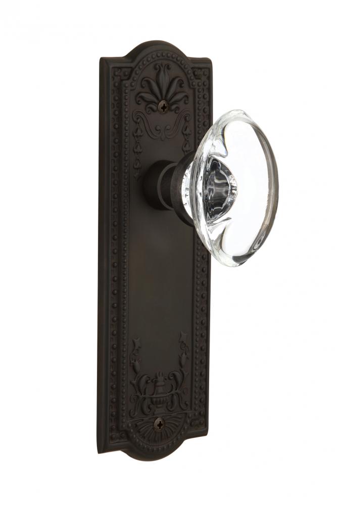 Nostalgic Warehouse Meadows Plate Double Dummy Oval Clear Crystal Glass Door Knob in Oil-Rubbed Br
