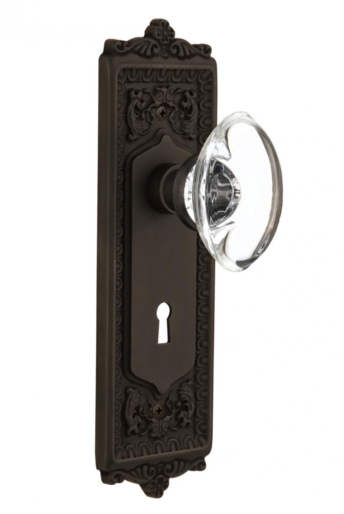 Nostalgic Warehouse Egg & Dart Plate with Keyhole Double Dummy Oval Clear Crystal Glass Door K