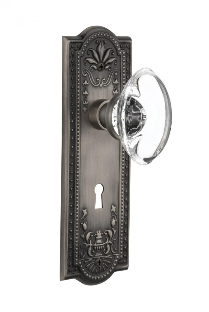 Nostalgic Warehouse Meadows Plate with Keyhole Double Dummy Oval Clear Crystal Glass Door Knob in