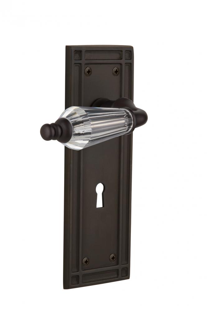 Nostalgic Warehouse Mission Plate with Keyhole Passage Parlor Lever in Oil-Rubbed Bronze