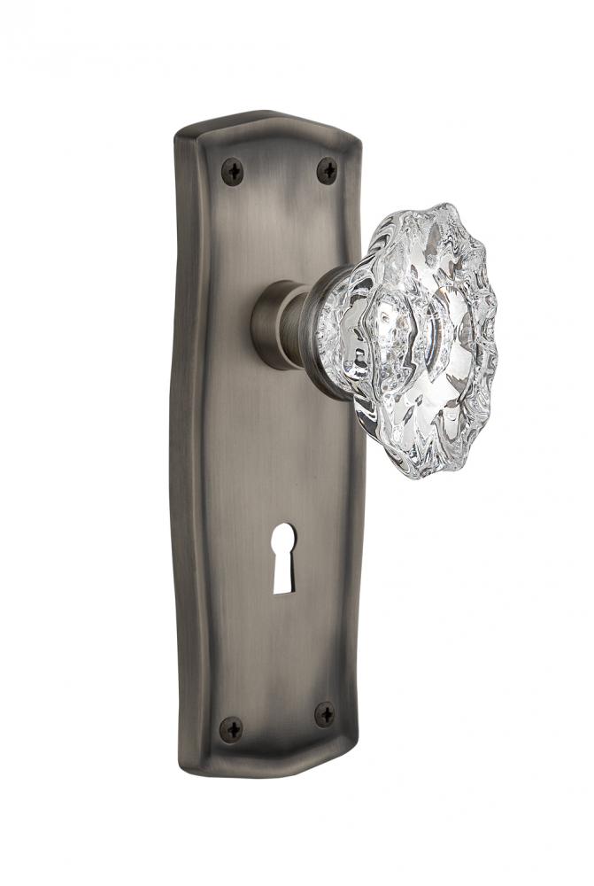 Nostalgic Warehouse Prairie Plate with Keyhole Passage Chateau Door Knob in Antique Pewter
