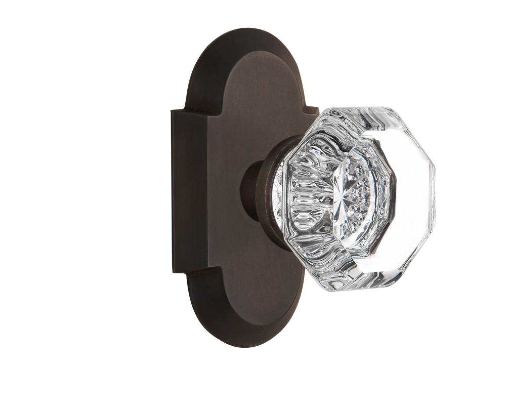 Nostalgic Warehouse Cottage Plate Single Dummy Waldorf Door Knob in Oil-Rubbed Bronze