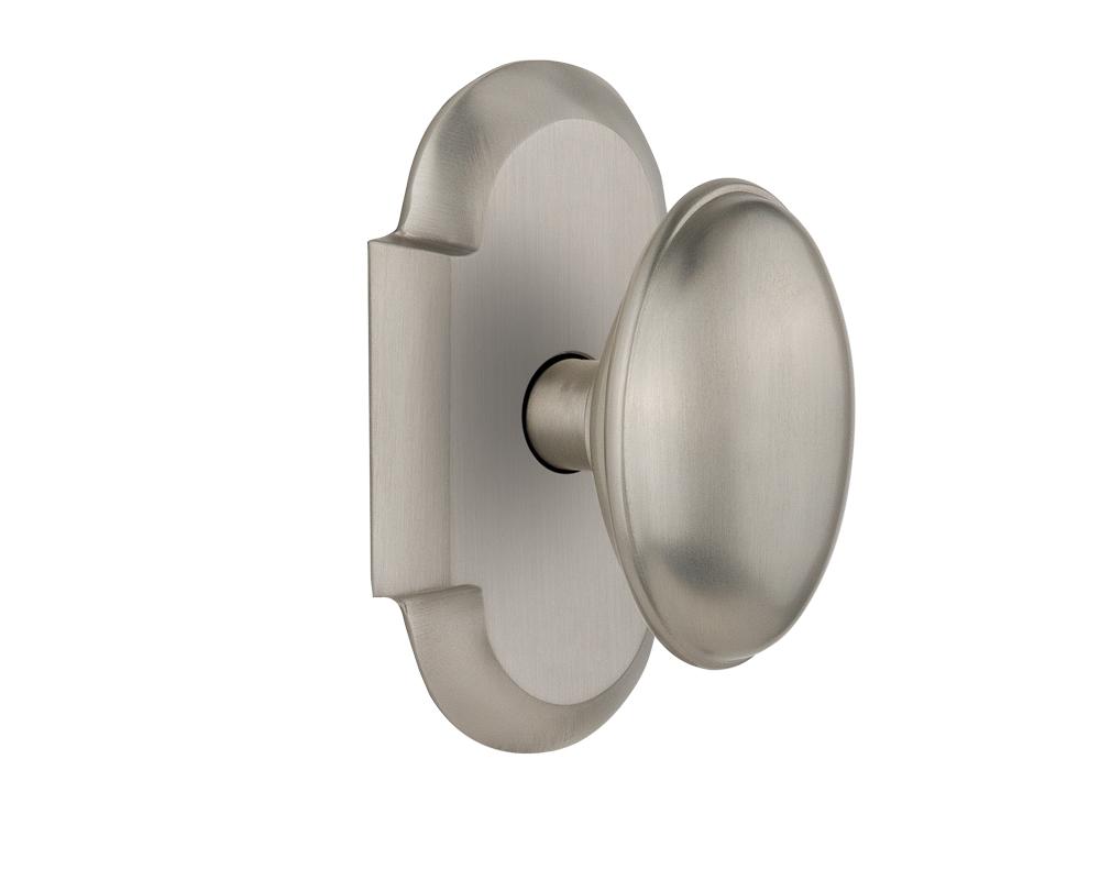 Nostalgic Warehouse Cottage Plate Double Dummy Homestead Door Knob in Satin Nickel