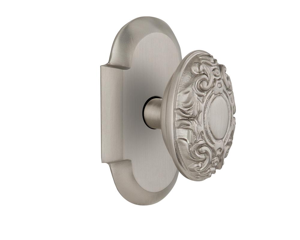 Nostalgic Warehouse Cottage Plate Double Dummy Victorian Door Knob in Satin Nickel