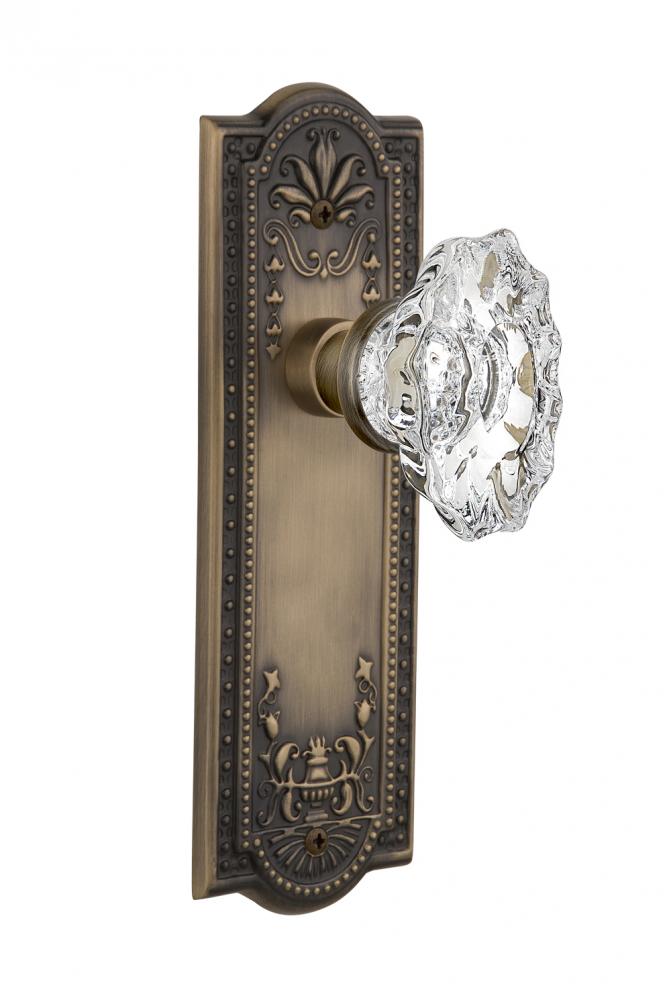 Nostalgic Warehouse Meadows Plate Passage Chateau Door Knob in Antique Brass