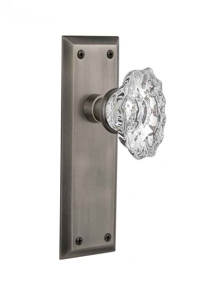 Nostalgic Warehouse New York Plate Passage Chateau Door Knob in Antique Pewter