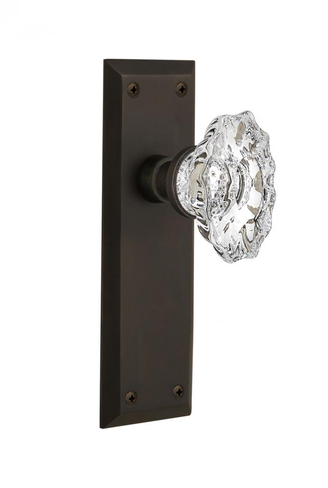 Nostalgic Warehouse New York Plate Passage Chateau Door Knob in Oil-Rubbed Bronze