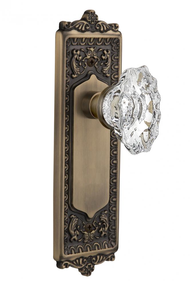 Nostalgic Warehouse Egg & Dart Plate Single Dummy Chateau Door Knob in Antique Brass