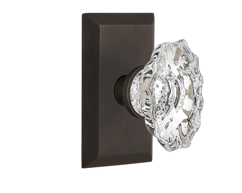Nostalgic Warehouse Studio Plate Single Dummy Chateau Door Knob in Oil-Rubbed Bronze