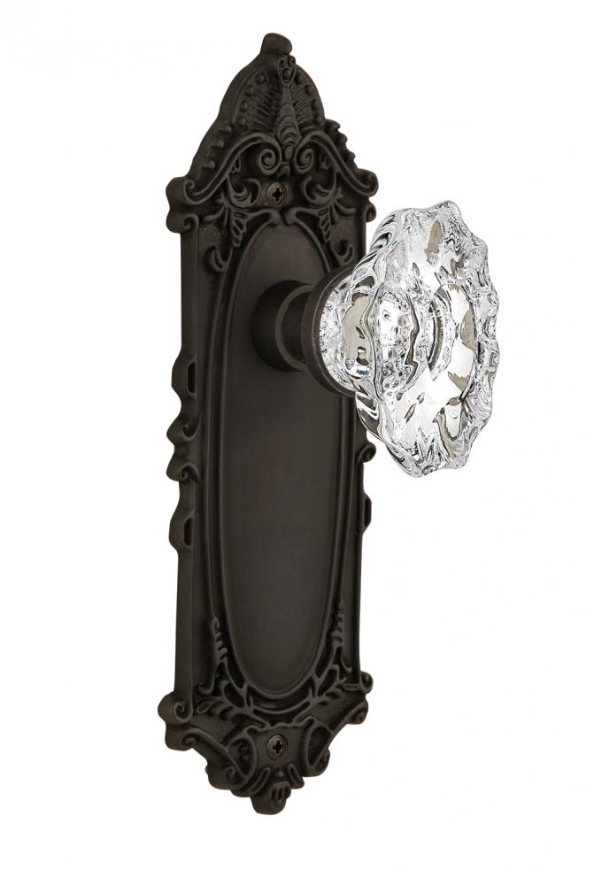 Nostalgic Warehouse Victorian Plate Single Dummy Chateau Door Knob in Oil-Rubbed Bronze