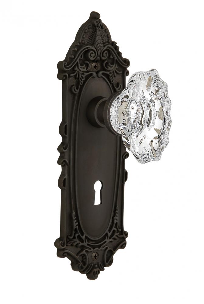 Nostalgic Warehouse Victorian Plate with Keyhole Double Dummy Chateau Door Knob in Oil-Rubbed Bron