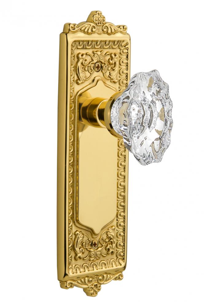 Nostalgic Warehouse Egg & Dart Plate Privacy Chateau Door Knob in Unlacquered Brass