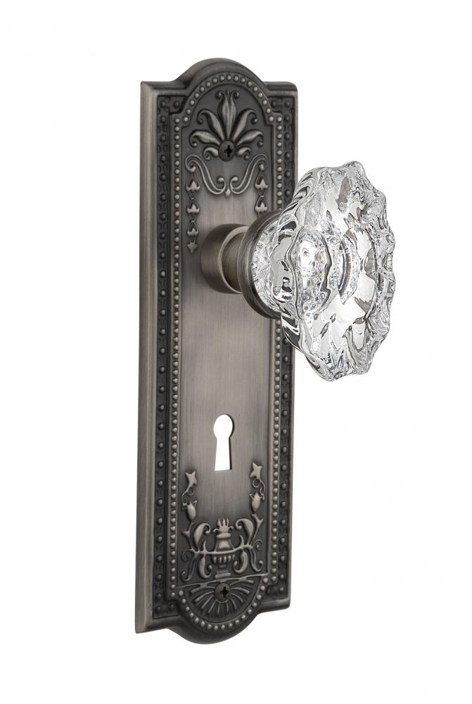 Nostalgic Warehouse Meadows Plate with Keyhole Privacy Chateau Door Knob in Antique Pewter