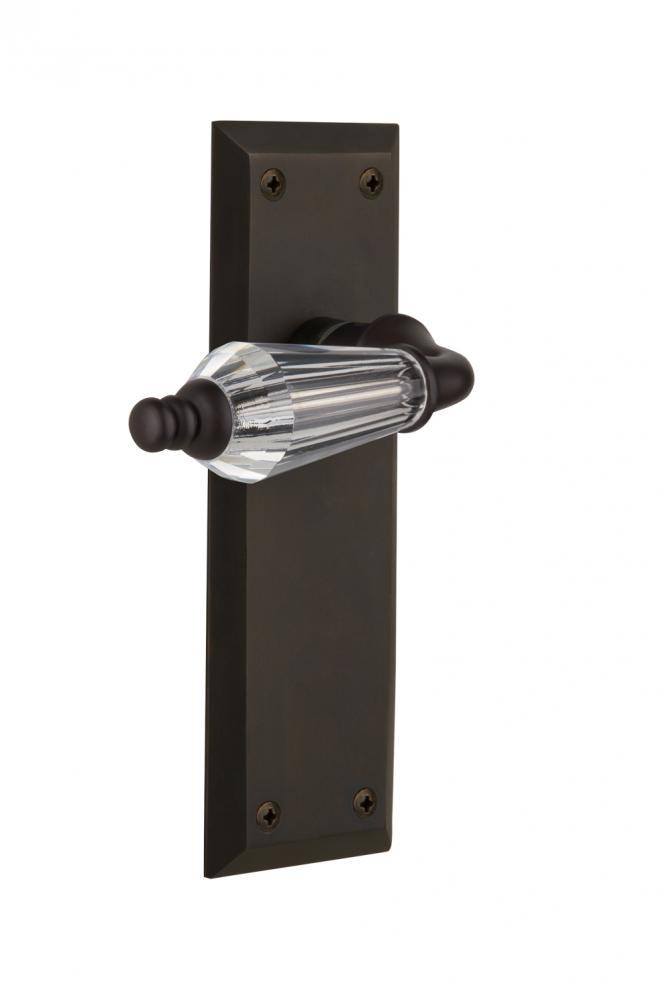Nostalgic Warehouse New York Plate Passage Parlor Lever in Oil-Rubbed Bronze