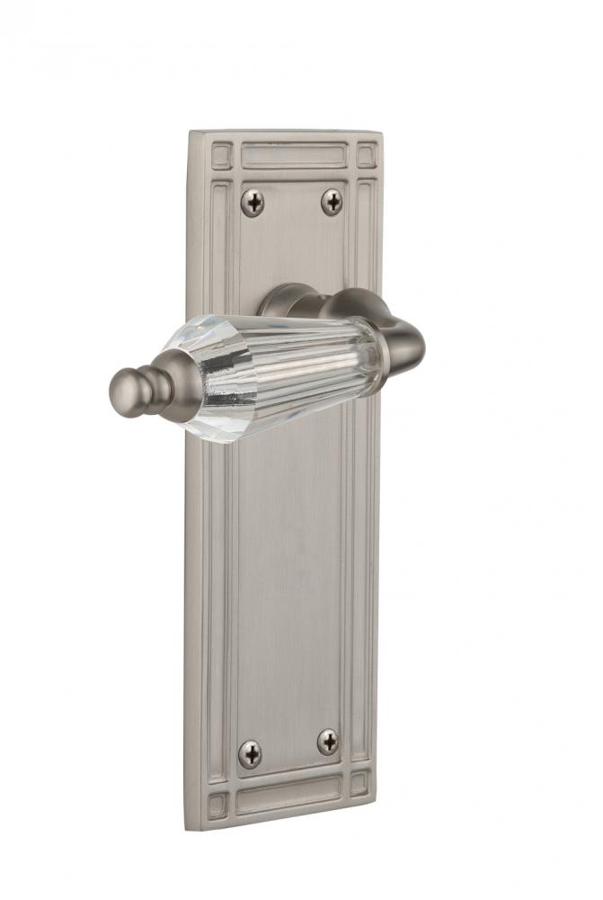 Nostalgic Warehouse Mission Plate Passage Parlor Lever in Satin Nickel