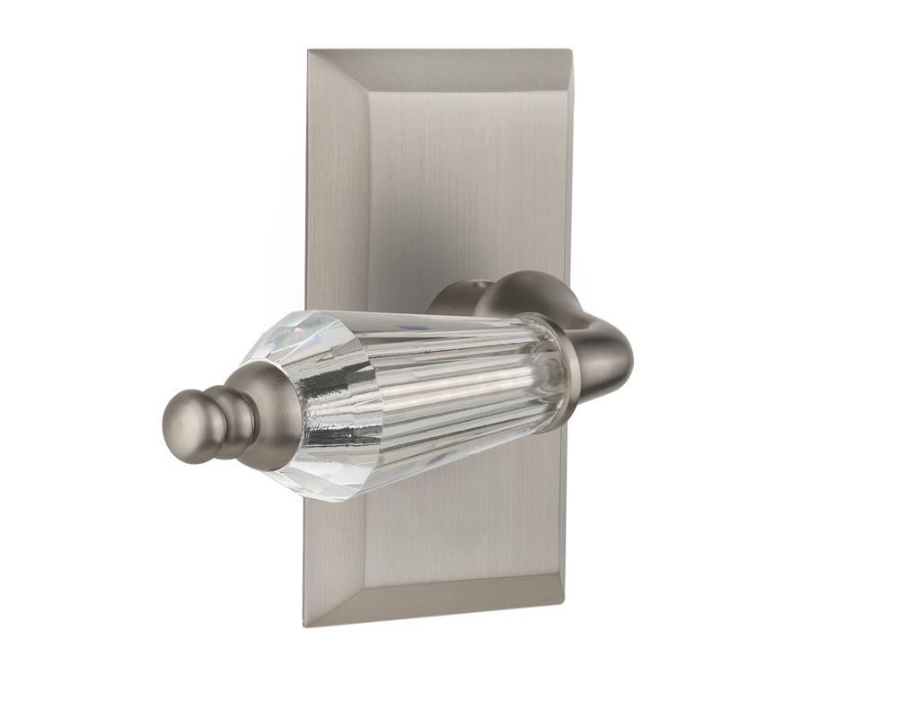 Nostalgic Warehouse Studio Plate Single Dummy Parlor Lever in Satin Nickel
