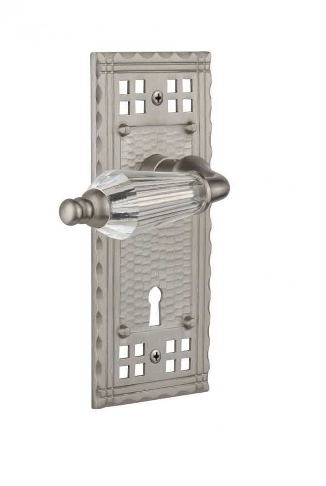 Nostalgic Warehouse Craftsman Plate with Keyhole Single Dummy Parlor Lever in Satin Nickel