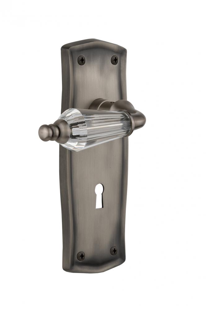 Nostalgic Warehouse Prairie Plate with Keyhole Double Dummy Parlor Lever in Antique Pewter