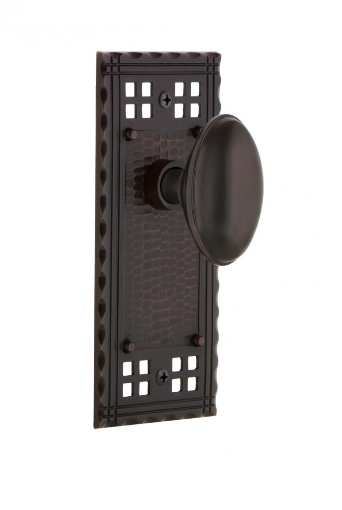 Nostalgic Warehouse Craftsman Plate Privacy Homestead Door Knob in Timeless Bronze
