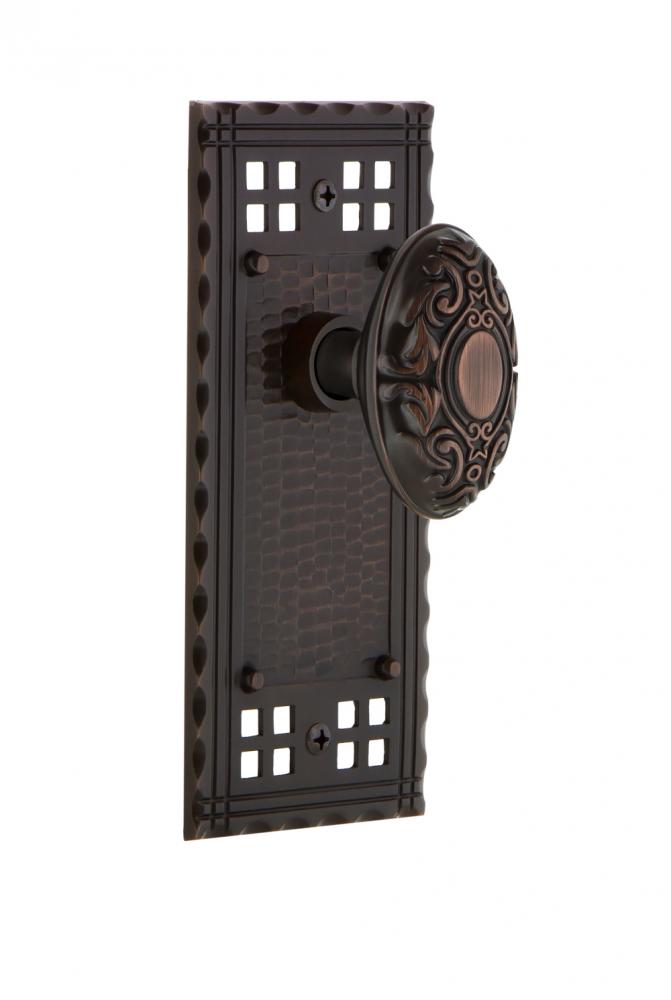 Nostalgic Warehouse Craftsman Plate Privacy Victorian Door Knob in Timeless Bronze