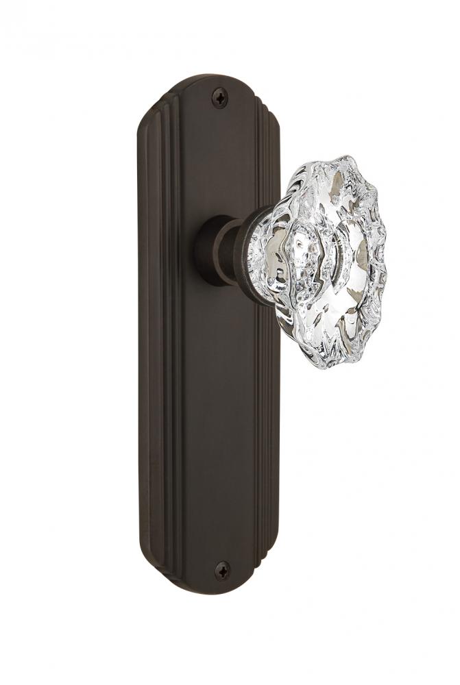 Nostalgic Warehouse Deco Plate Privacy Chateau Door Knob in Oil-Rubbed Bronze