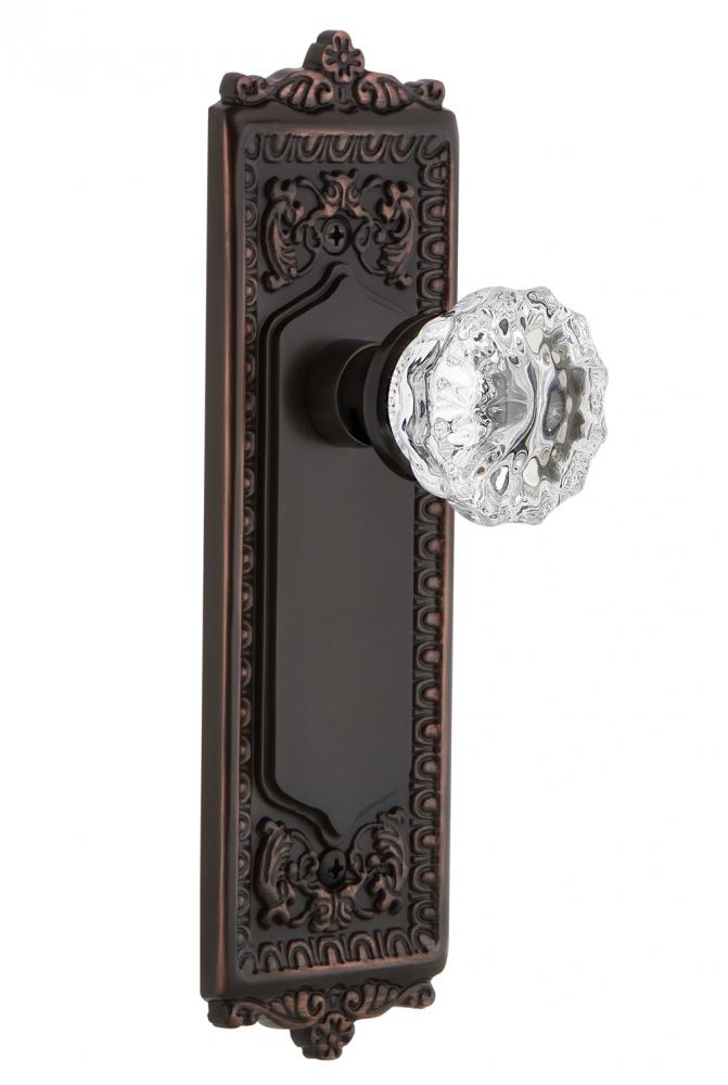 Nostalgic Warehouse Egg & Dart Plate Privacy Crystal Glass Door Knob in Timeless Bronze