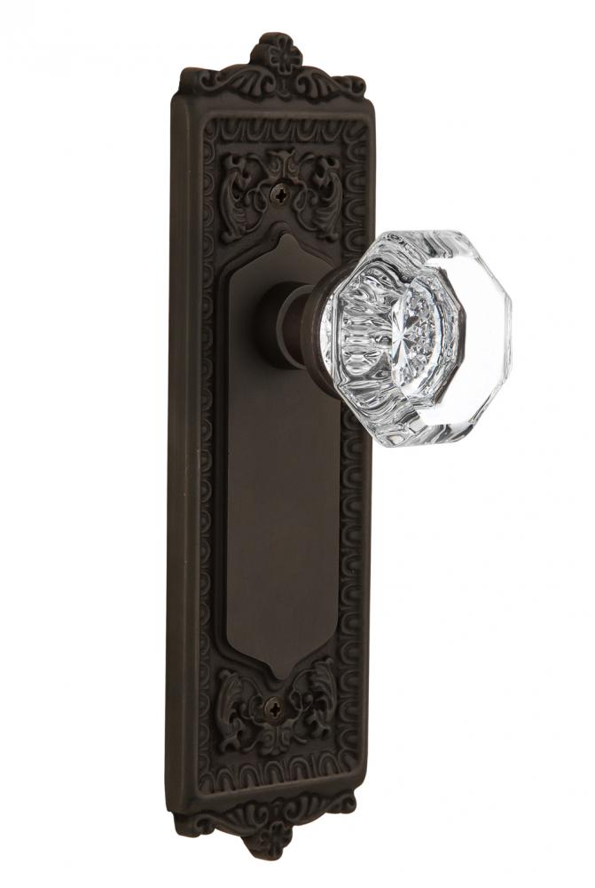 Nostalgic Warehouse Egg & Dart Plate Privacy Waldorf Door Knob in Oil-Rubbed Bronze