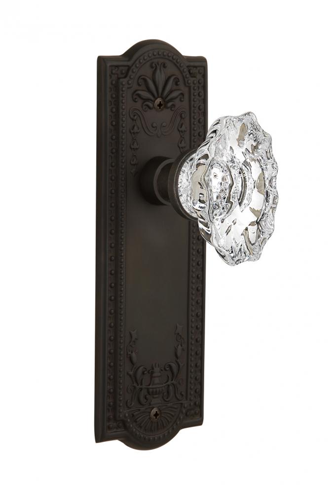Nostalgic Warehouse Meadows Plate Privacy Chateau Door Knob in Oil-Rubbed Bronze