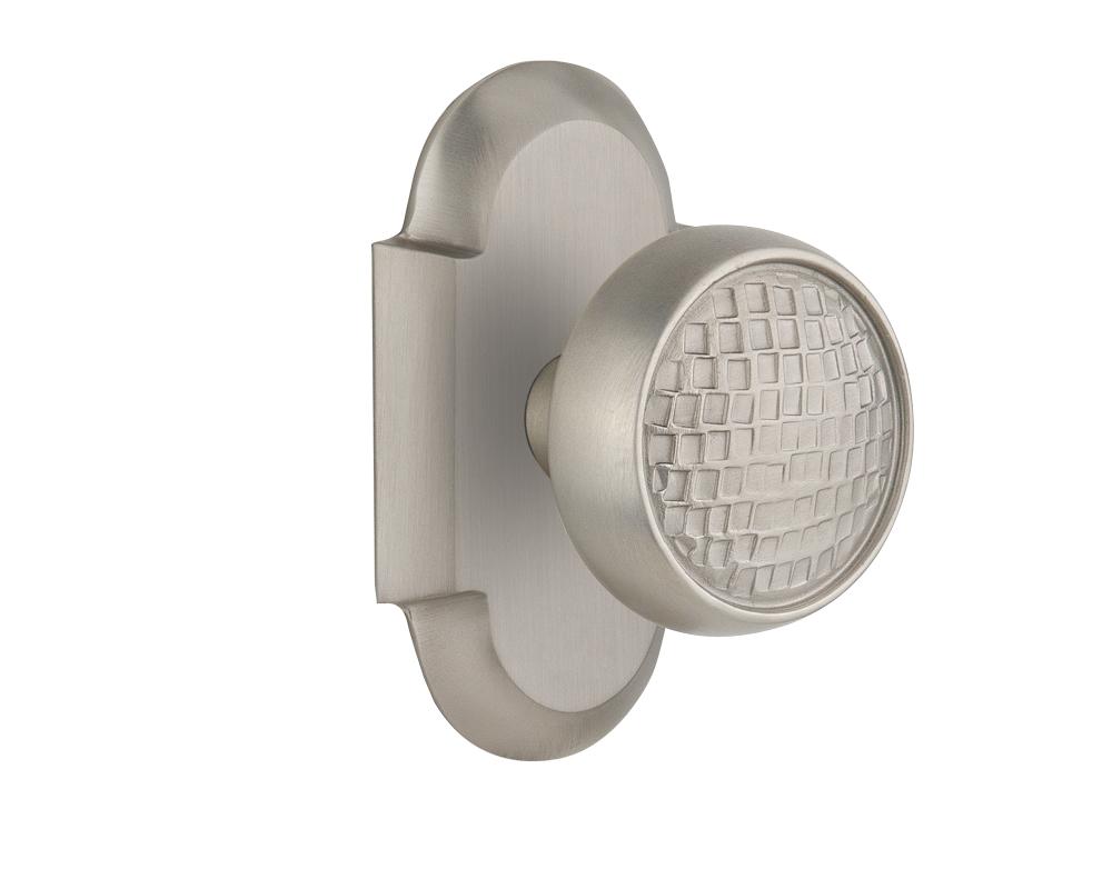 Nostalgic Warehouse Cottage Plate Single Dummy Craftsman Door Knob in Satin Nickel