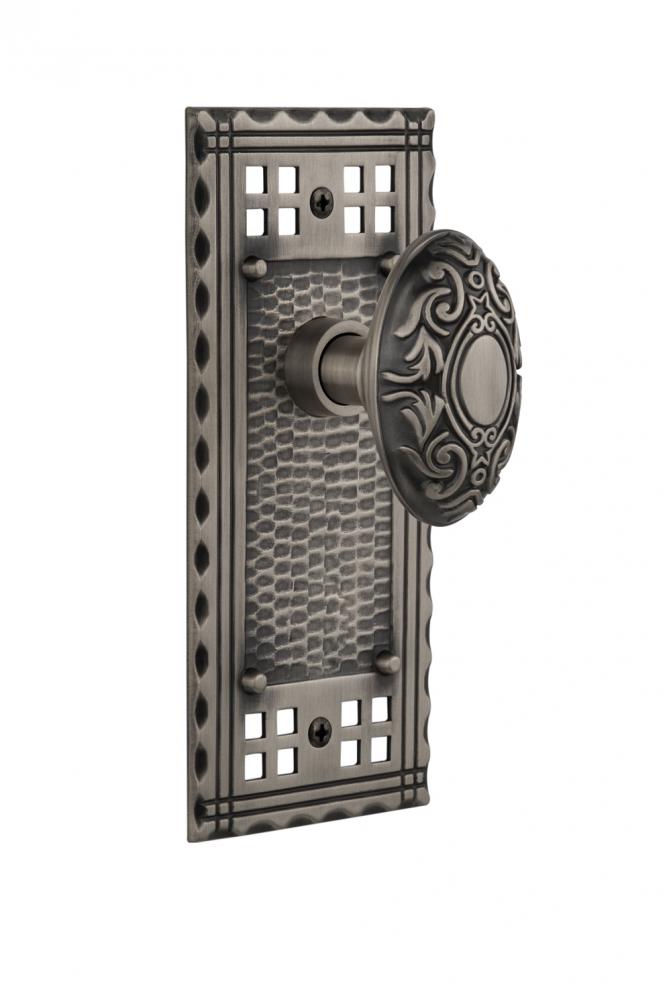 Nostalgic Warehouse Craftsman Plate Single Dummy Victorian Door Knob in Antique Pewter