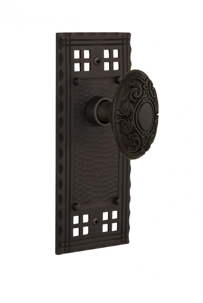 Nostalgic Warehouse Craftsman Plate Double Dummy Victorian Door Knob in Oil-Rubbed Bronze