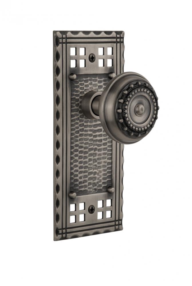 Nostalgic Warehouse Craftsman Plate Privacy Meadows Door Knob in Antique Pewter