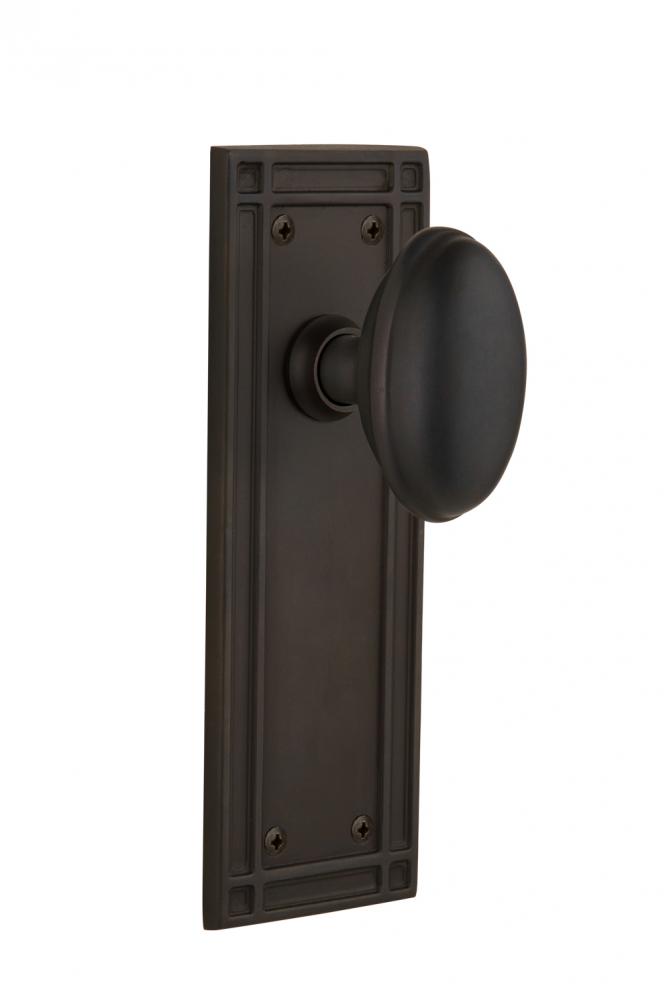 Nostalgic Warehouse Mission Plate Single Dummy Homestead Door Knob in Oil-Rubbed Bronze