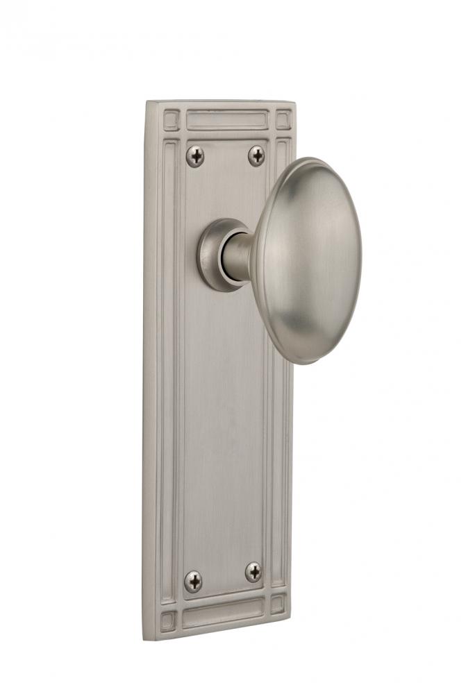 Nostalgic Warehouse Mission Plate Single Dummy Homestead Door Knob in Satin Nickel