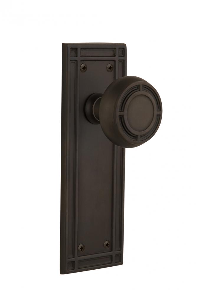 Nostalgic Warehouse Mission Plate Single Dummy Mission Door Knob in Oil-Rubbed Bronze