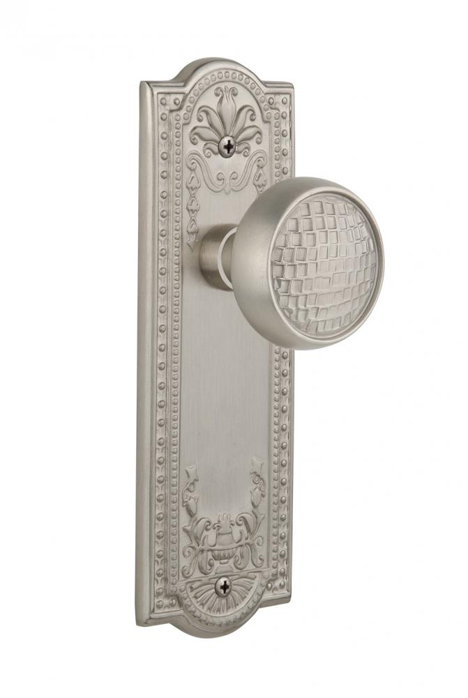 Nostalgic Warehouse Meadows Plate Passage Craftsman Door Knob in Satin Nickel