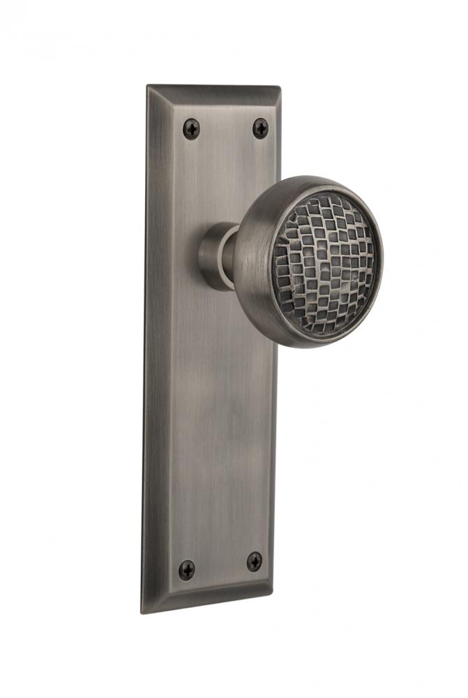 Nostalgic Warehouse New York Plate Passage Craftsman Door Knob in Antique Pewter
