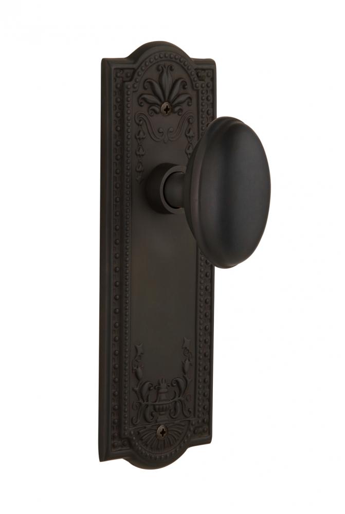 Nostalgic Warehouse Meadows Plate Privacy Homestead Door Knob in Oil-Rubbed Bronze