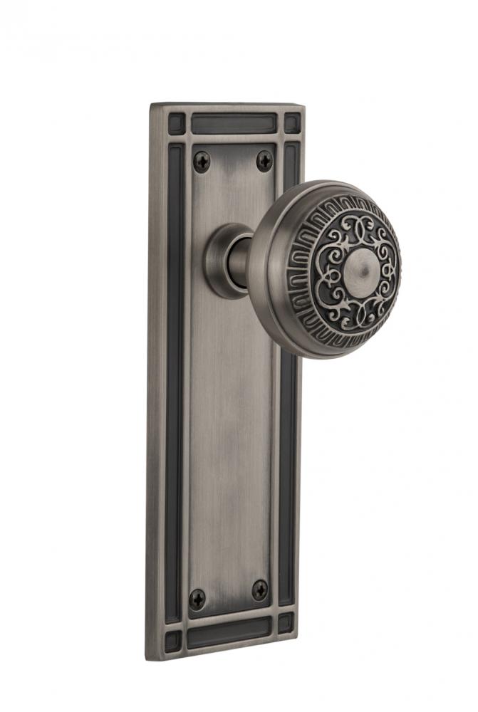 Nostalgic Warehouse Mission Plate Privacy Egg & Dart Door Knob in Antique Pewter