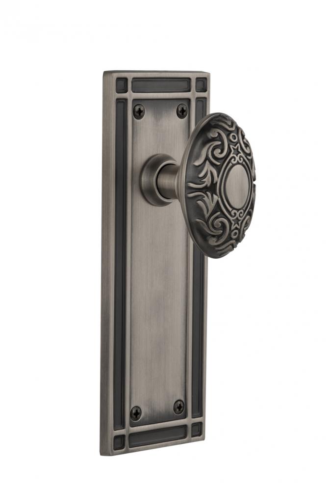 Nostalgic Warehouse Mission Plate Privacy Victorian Door Knob in Antique Pewter