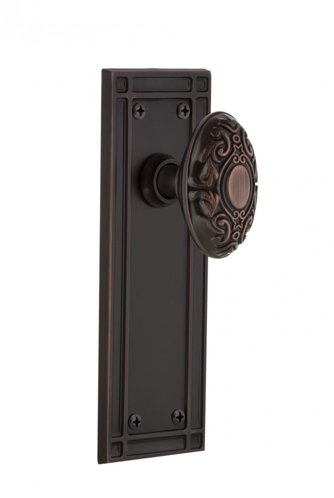 Nostalgic Warehouse Mission Plate Privacy Victorian Door Knob in Timeless Bronze