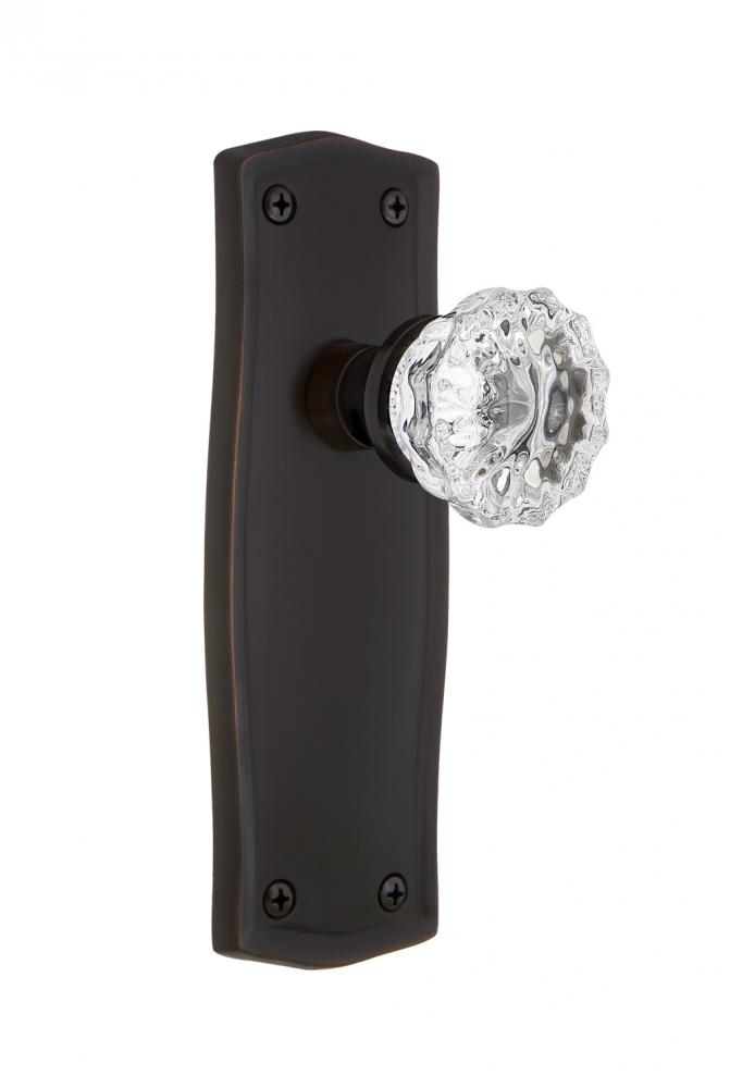 Nostalgic Warehouse Prairie Plate Privacy Crystal Glass Door Knob in Timeless Bronze